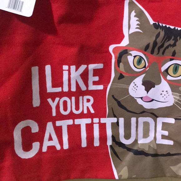 Canvas tote bag I like your cattitude NWT - Picture 2 of 3